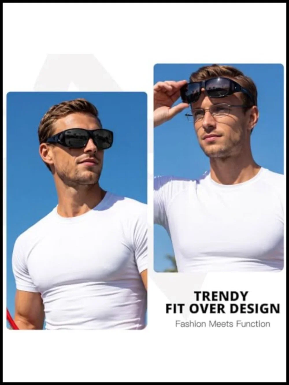 Polarized TAC Lens Fit Over Sunglasses UV400 Protection Wrap Around Unisex